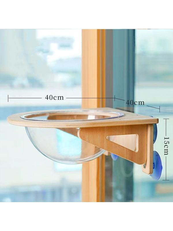 Гамак для кошки на окно, 40*40*15 см, вес до 8 кг, прозрачный