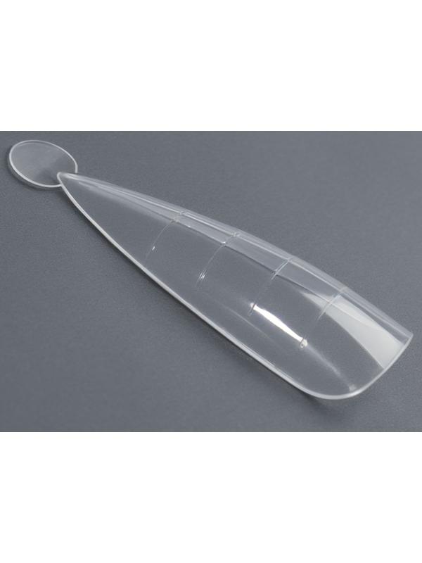 Верхние формы для наращивания в контейнере, 120 шт, миндаль, прозрачные