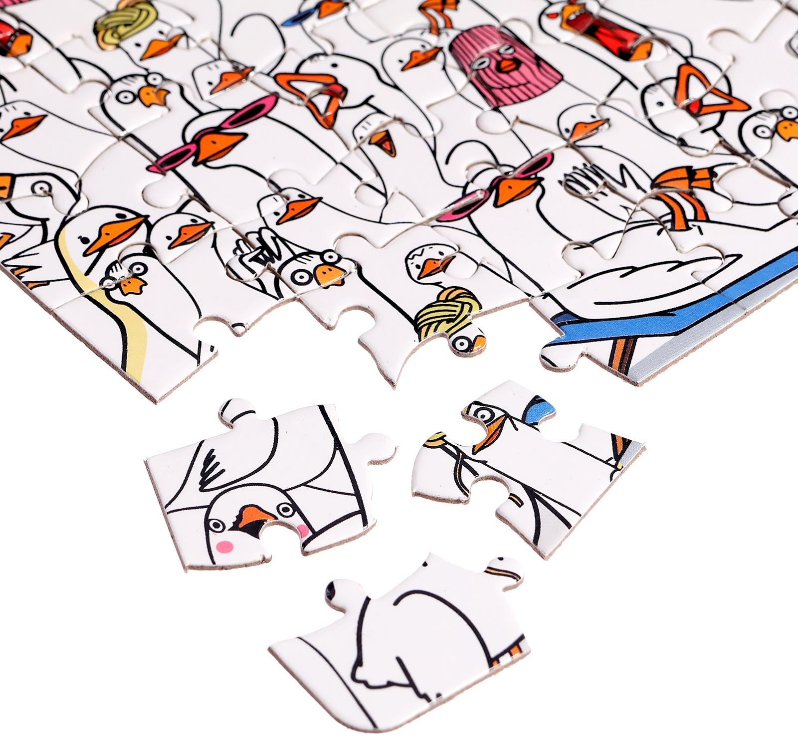 Термостакан детский «Гусемания», с вставкой, 350 мл + пазл 80 деталей