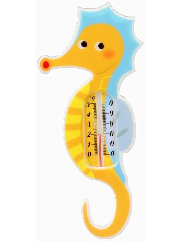 Термометр для ванной «Морской конек», желтый