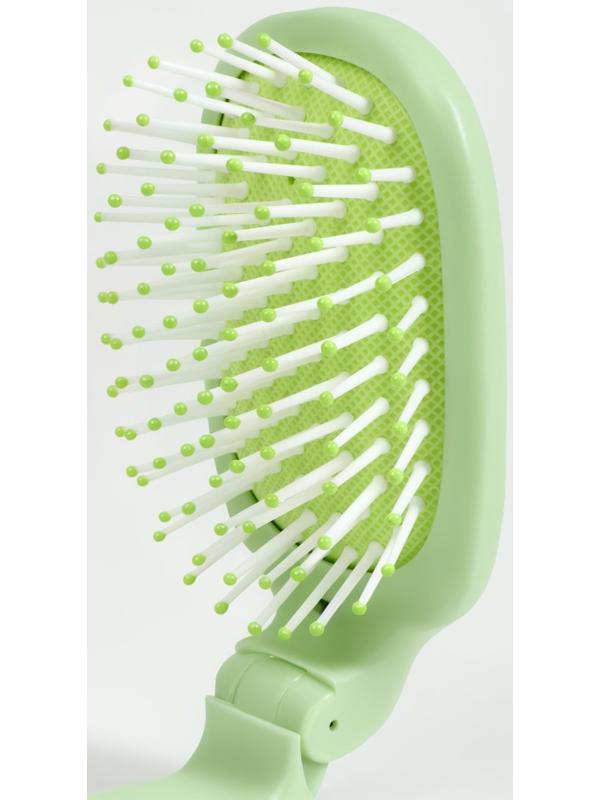 Расчёска массажная, складная, 10 × 6 см, цвет зелёный