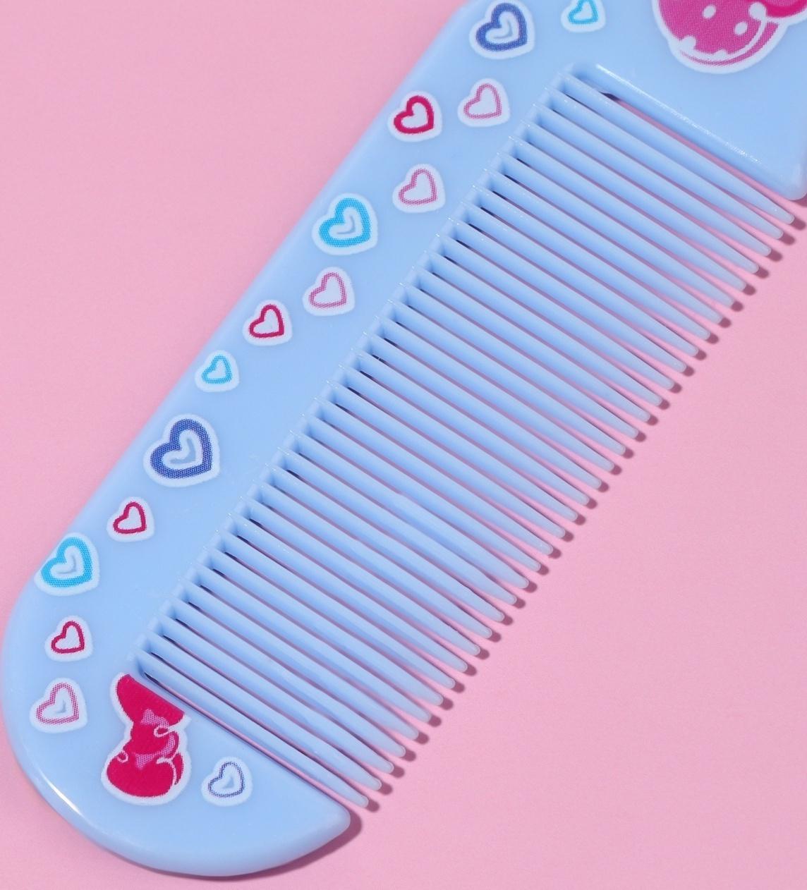 Набор с зеркалом и расчёской «Русалка», 12 × 6,1 см, цвет голубой