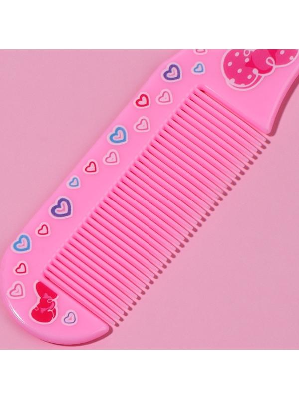 Набор с зеркалом и расчёской «Вишня», 12 × 6,1 см, цвет розовый