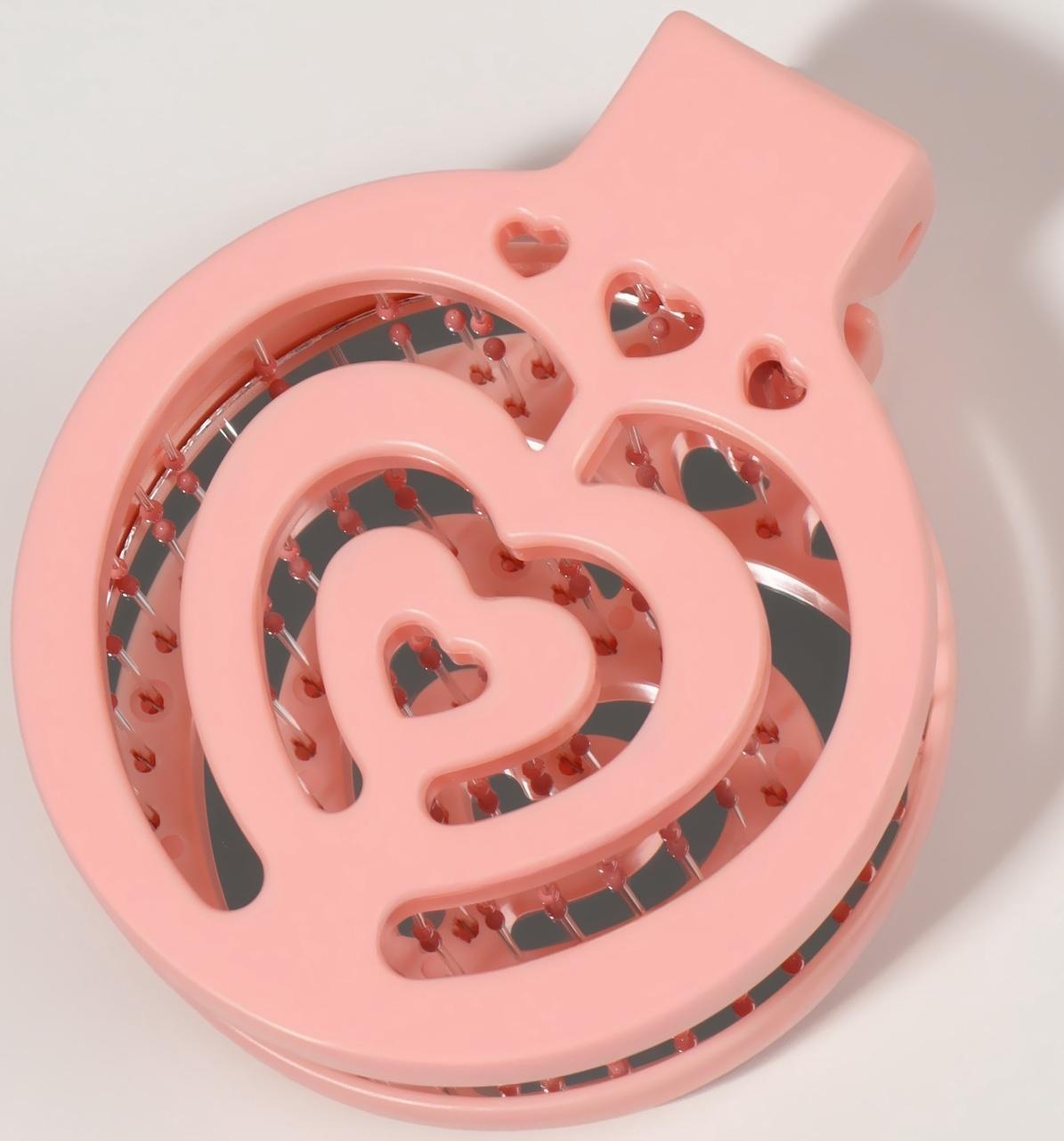 Расчёска массажная, складная, с зеркалом, d = 6,6 см, цвет розовый