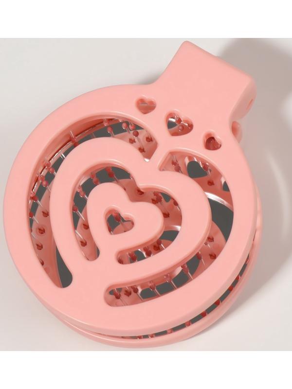 Расчёска массажная, складная, с зеркалом, d = 6,6 см, цвет розовый