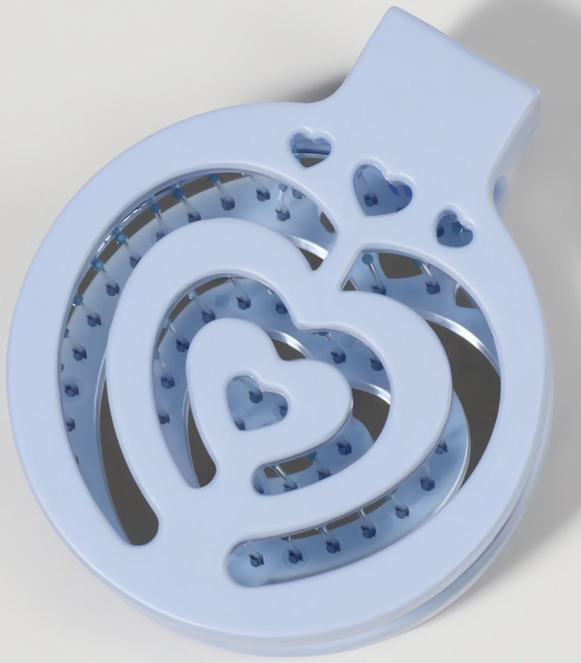 Расчёска массажная, складная, с зеркалом, d = 6,6 см, цвет голубой