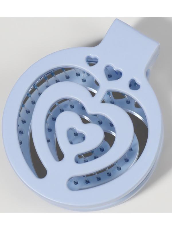 Расчёска массажная, складная, с зеркалом, d = 6,6 см, цвет голубой