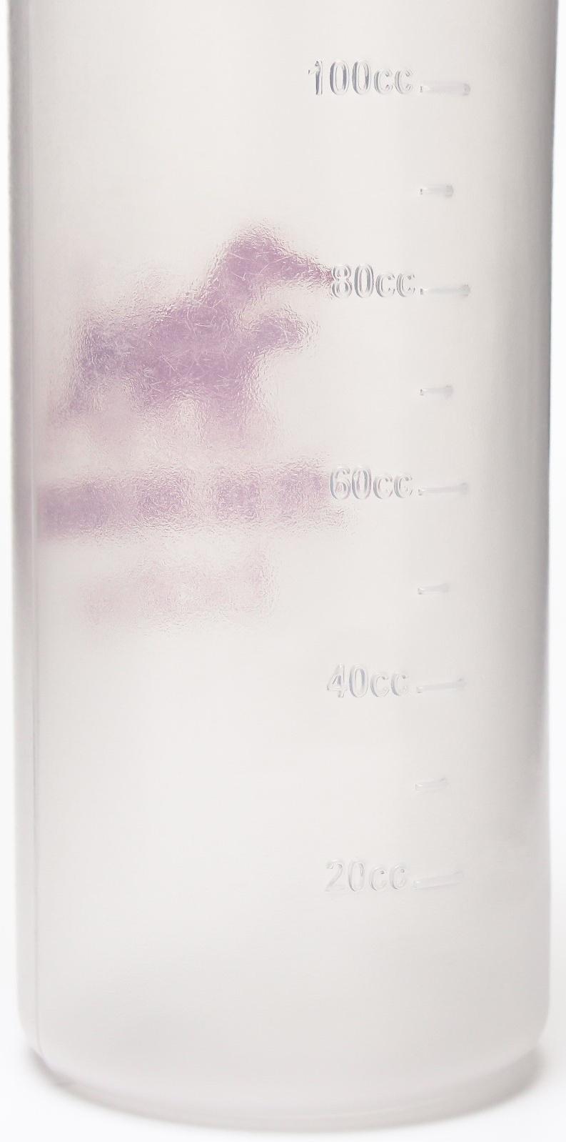 Бутылочка для вскармливания с мерной шкалой, 100 мл (соска+воронка), розовая