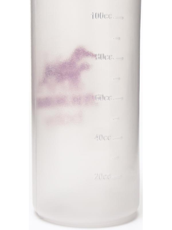 Бутылочка для вскармливания с мерной шкалой, 100 мл (соска+воронка), розовая