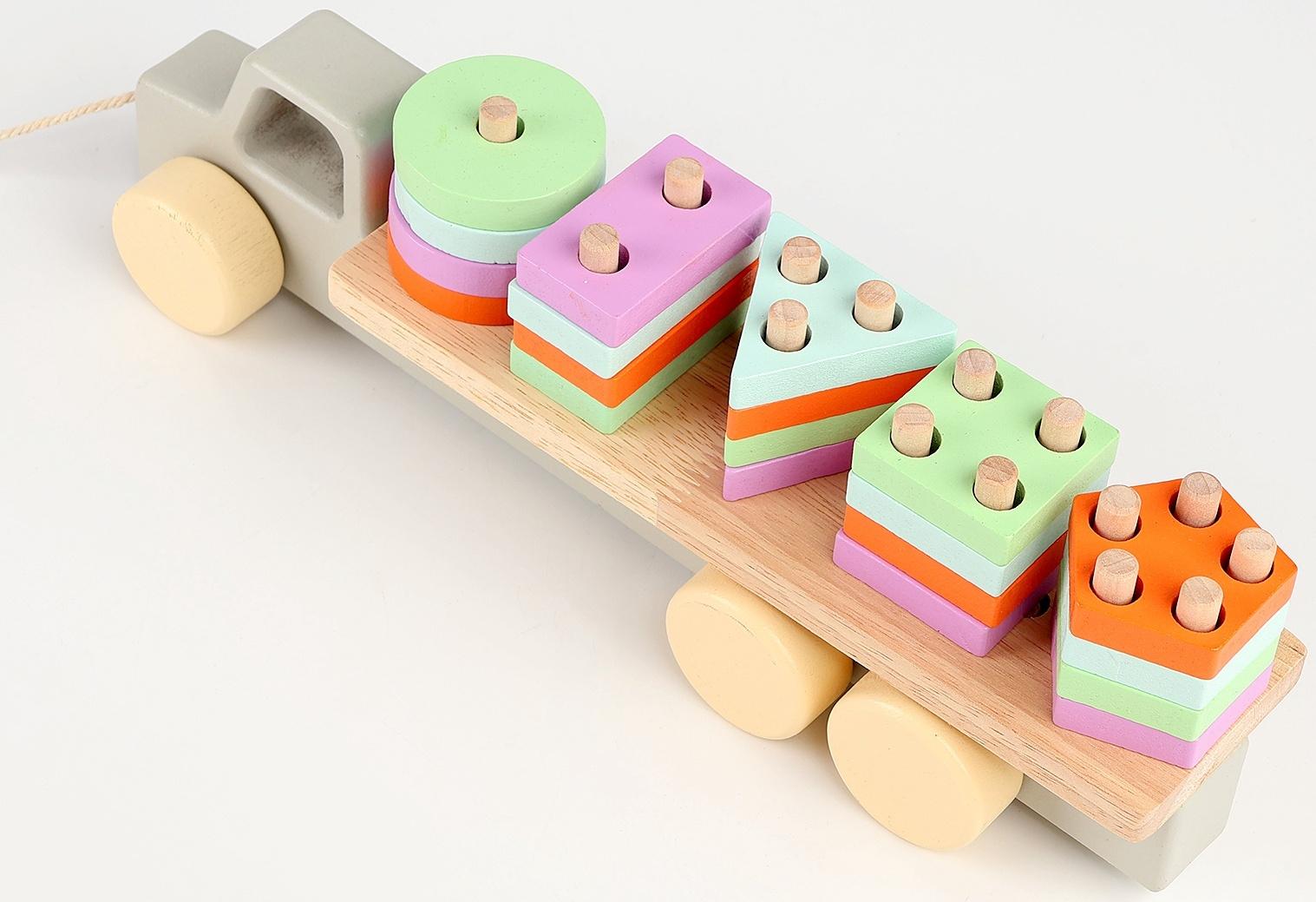 Пирамидка логическая «Грузовик», размер 4.3×31×9.5 см