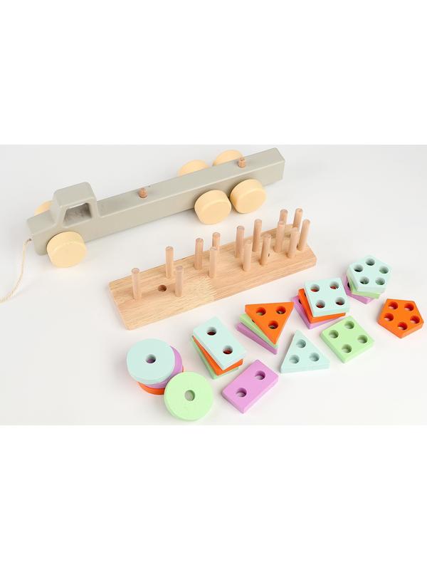 Пирамидка логическая «Грузовик», размер 4.3×31×9.5 см