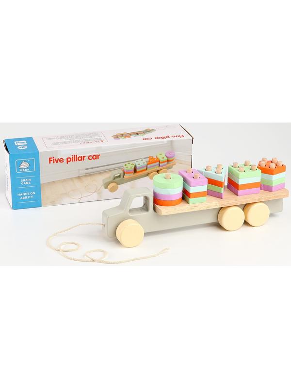 Пирамидка логическая «Грузовик», размер 4.3×31×9.5 см