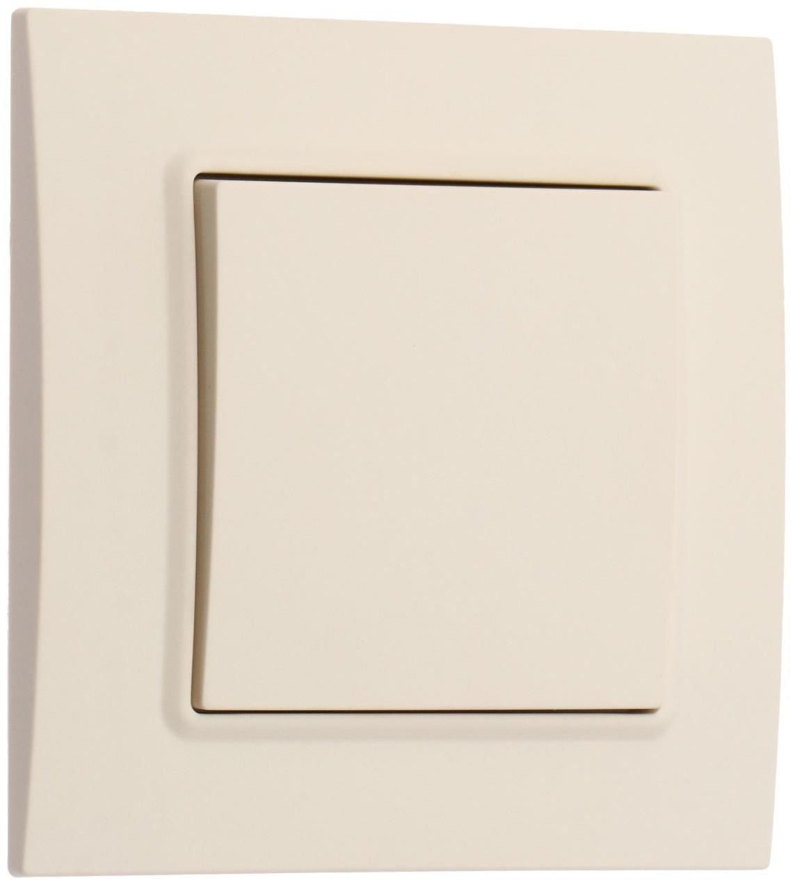 Выключатель ТОТ Elegant, 10 А, 1 кл., скрытый, бежевый