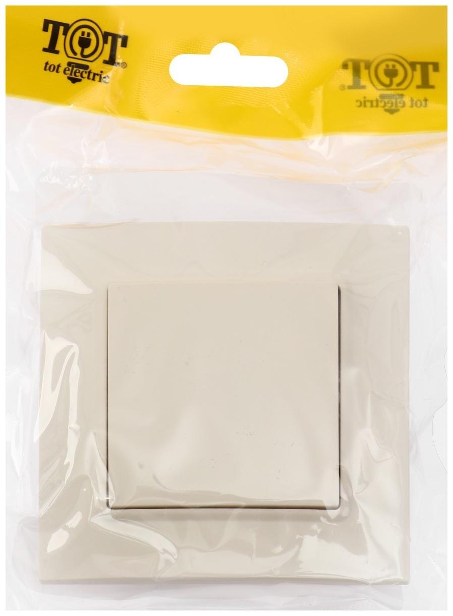 Выключатель ТОТ Elegant, 10 А, 1 кл., скрытый, бежевый