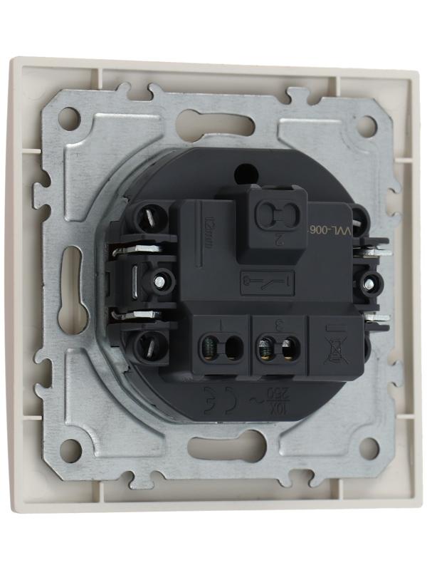 Выключатель ТОТ Elegant, 10 А, 1 кл., скрытый, бежевый