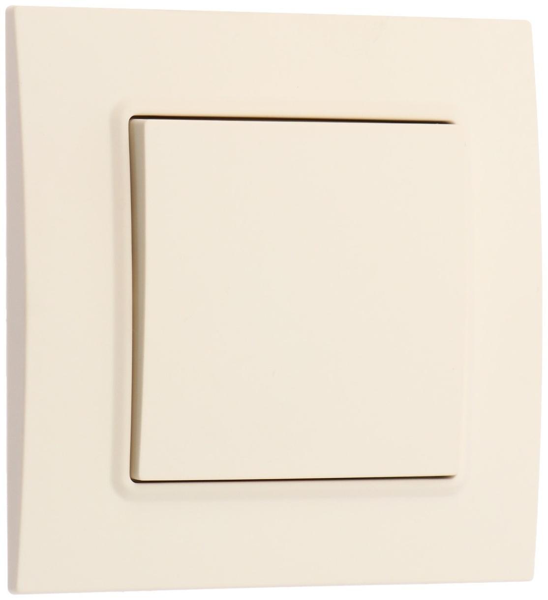 Выключатель проходной TOT Elegant, 10 А, 1 кл., скрытый, бежевый