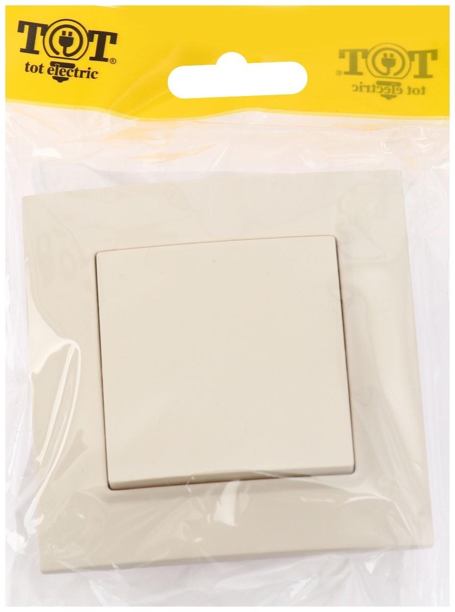 Выключатель проходной TOT Elegant, 10 А, 1 кл., скрытый, бежевый