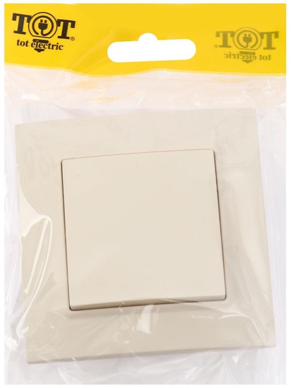 Выключатель проходной TOT Elegant, 10 А, 1 кл., скрытый, бежевый