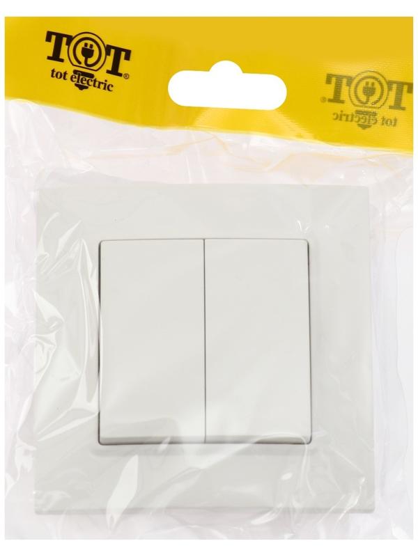 Выключатель TOT Elegant, 10 А, 2 кл., скрытый, белый