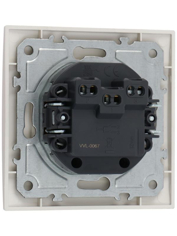 Выключатель TOT Elegant, 10 А, 2 кл., скрытый, белый