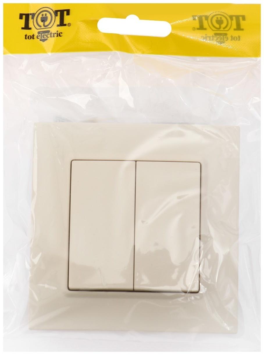 Выключатель TOT Elegant, 10 А, 2 кл., скрытый, бежевый