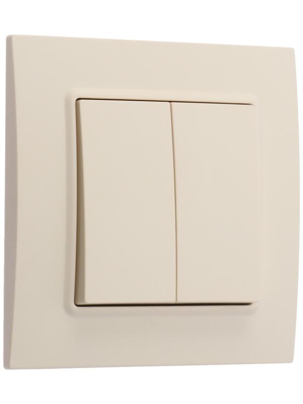 Выключатель TOT Elegant, 10 А, 2 кл., скрытый, бежевый