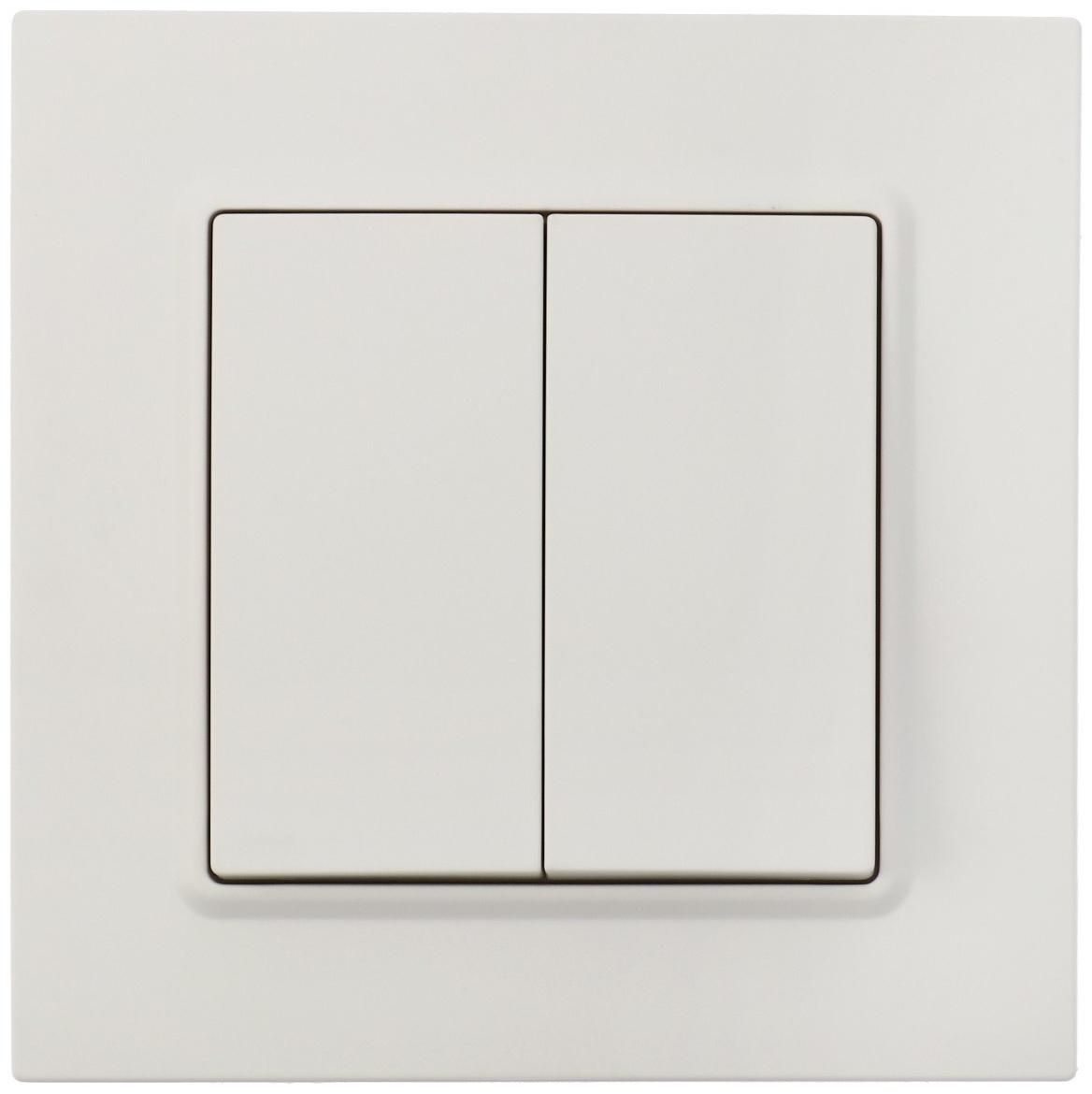 Выключатель проходной TOT Elegant, 10 А, 2 кл., скрытый, белый