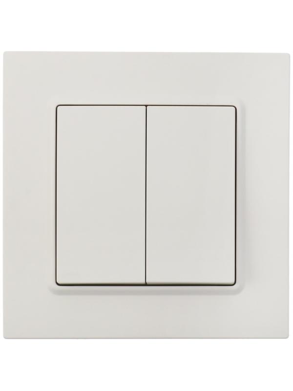 Выключатель проходной TOT Elegant, 10 А, 2 кл., скрытый, белый