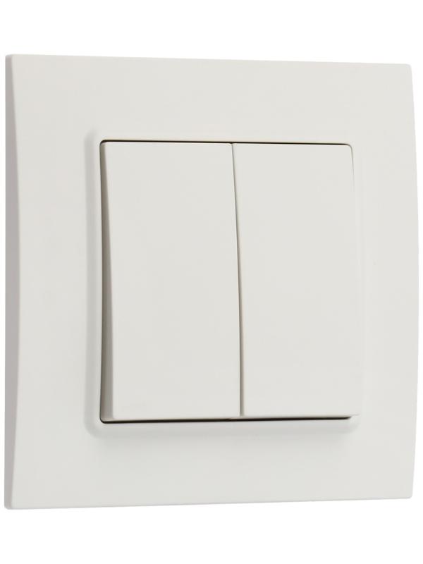 Выключатель проходной TOT Elegant, 10 А, 2 кл., скрытый, белый