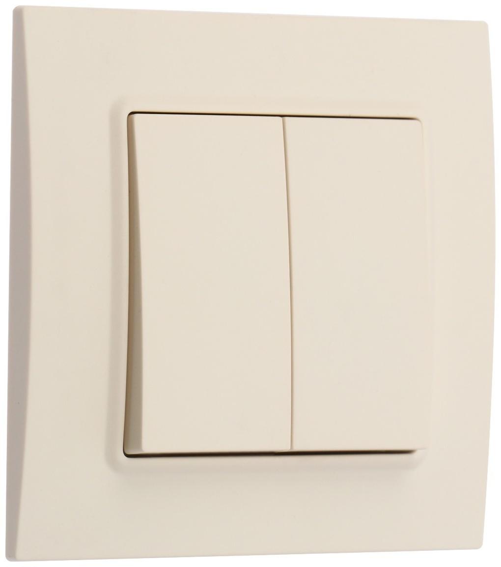Выключатель проходной TOT Elegant, 10 А, 2 кл., скрытый, бежевый