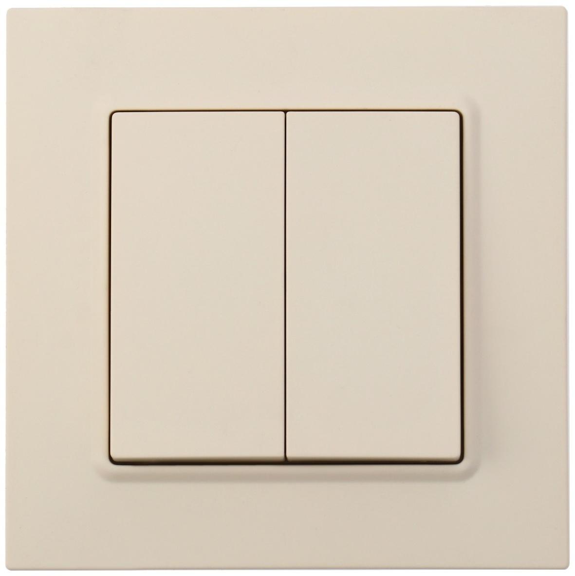 Выключатель проходной TOT Elegant, 10 А, 2 кл., скрытый, бежевый