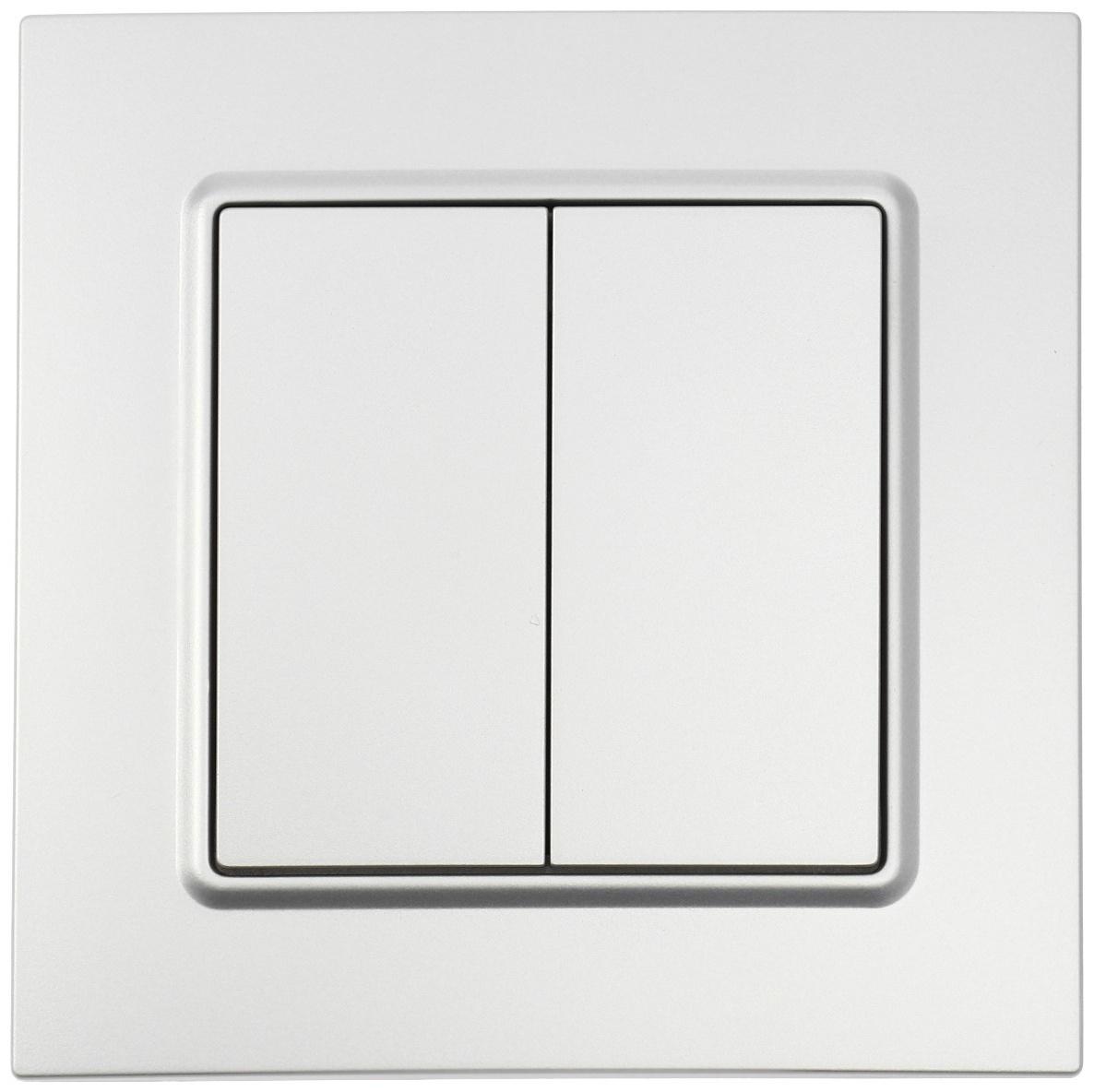 Выключатель проходной TOT Elegant, 10 А, 2 кл., скрытый, серебристый