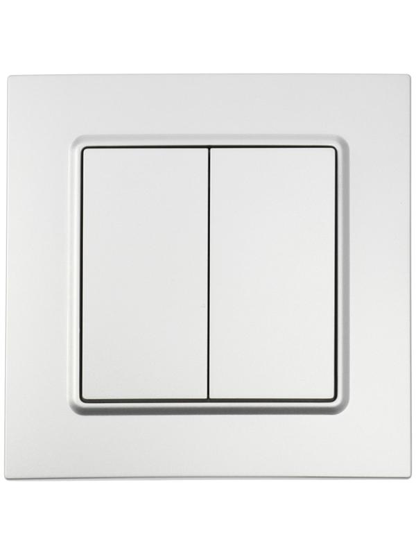 Выключатель проходной TOT Elegant, 10 А, 2 кл., скрытый, серебристый