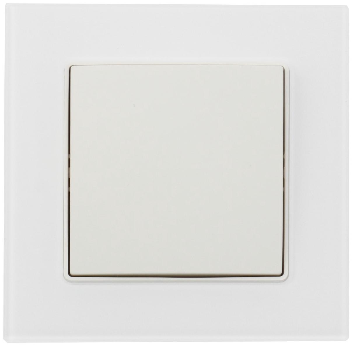Выключатель TOT Matte Glass, 10 А, 1 кл., скрытый, стекло, белый