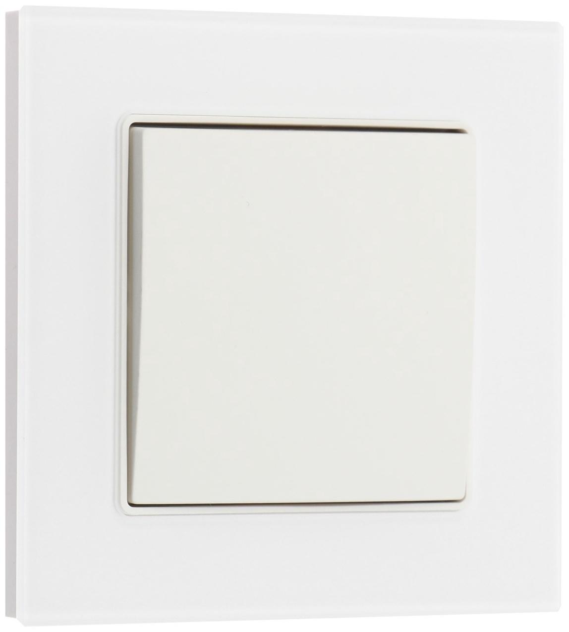 Выключатель TOT Matte Glass, 10 А, 1 кл., скрытый, стекло, белый