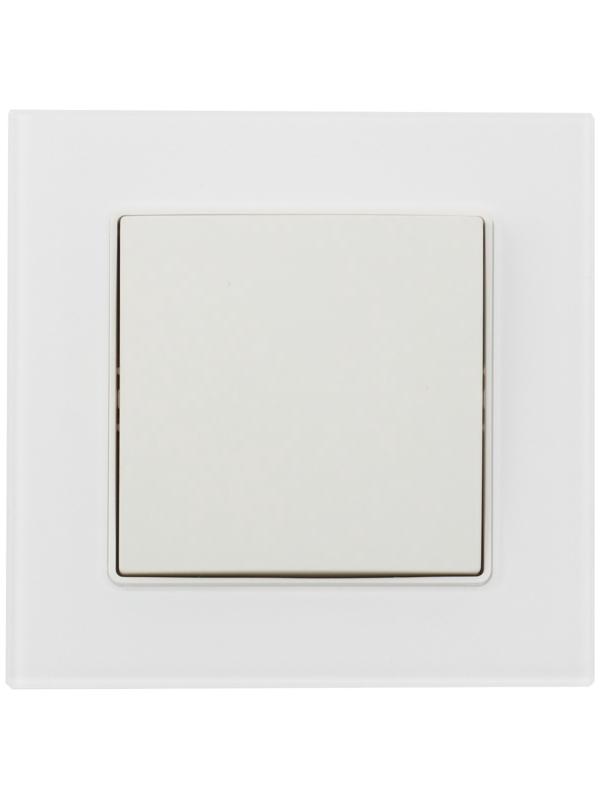 Выключатель TOT Matte Glass, 10 А, 1 кл., скрытый, стекло, белый
