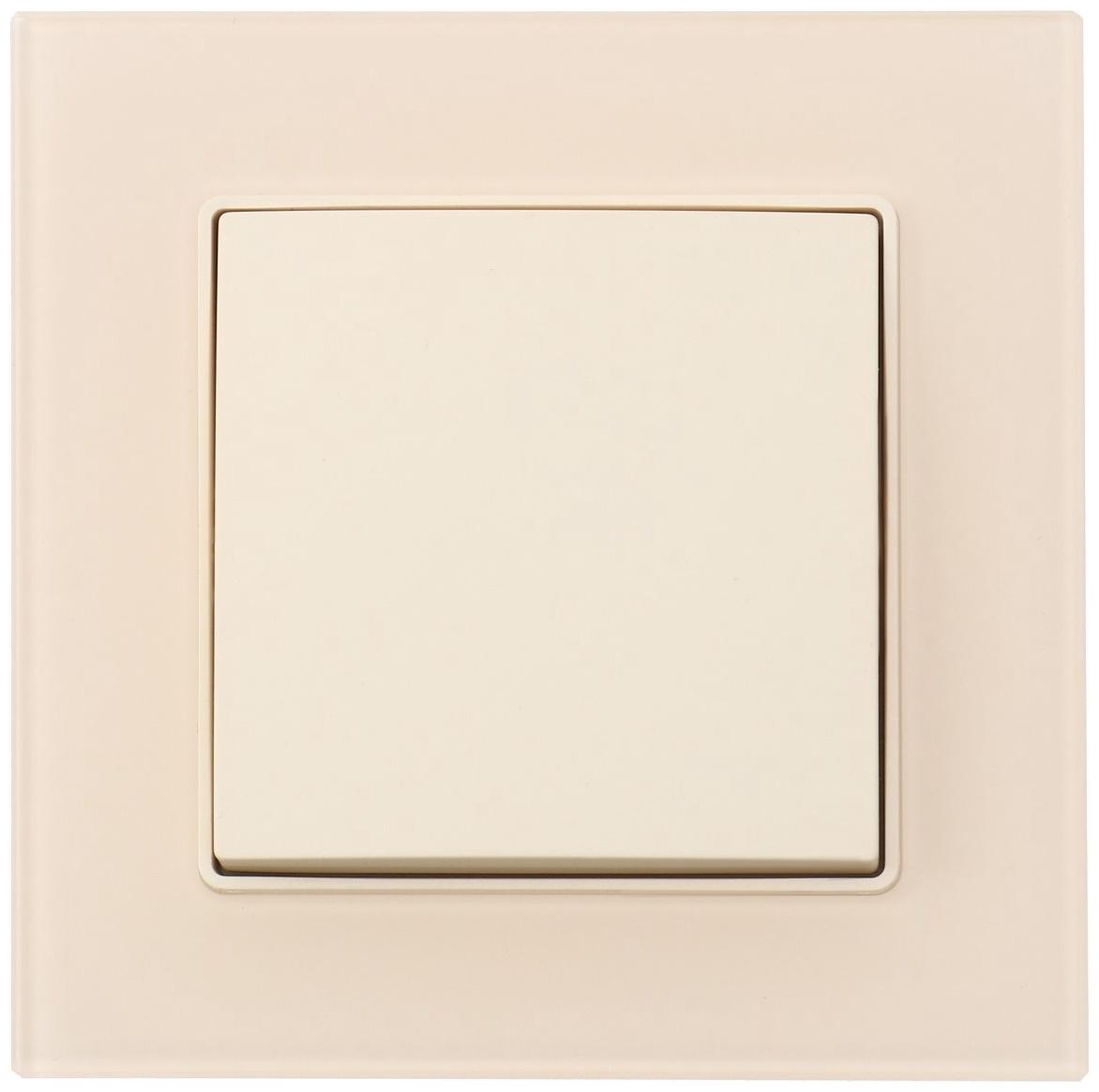 Выключатель TOT Matte Glass, 10 А, 1 кл., скрытый, стекло, бежевый
