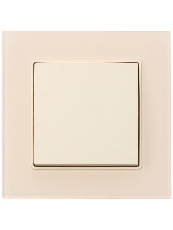 Выключатель TOT Matte Glass, 10 А, 1 кл., скрытый, стекло, бежевый