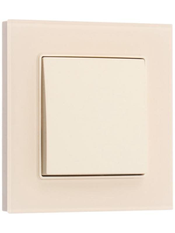 Выключатель TOT Matte Glass, 10 А, 1 кл., скрытый, стекло, бежевый