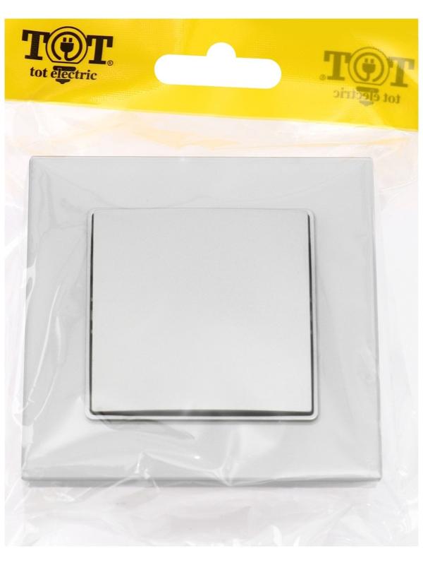 Выключатель TOT Matte Glass, 10 А, 1 кл., скрытый, стекло, серебристый