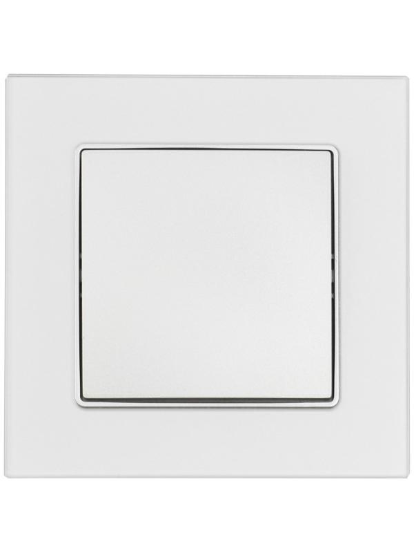 Выключатель TOT Matte Glass, 10 А, 1 кл., скрытый, стекло, серебристый