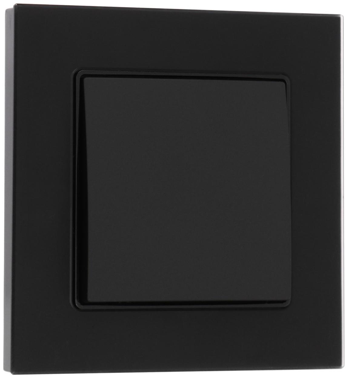 Выключатель TOT Matte Glass, 10 А, 1 кл., скрытый, стекло, черный