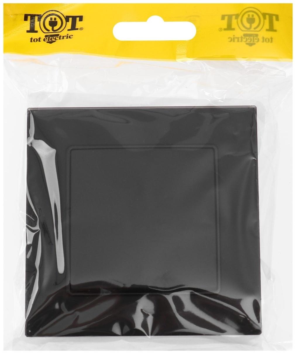 Выключатель TOT Matte Glass, 10 А, 1 кл., скрытый, стекло, черный