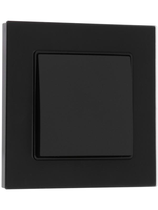 Выключатель TOT Matte Glass, 10 А, 1 кл., скрытый, стекло, черный