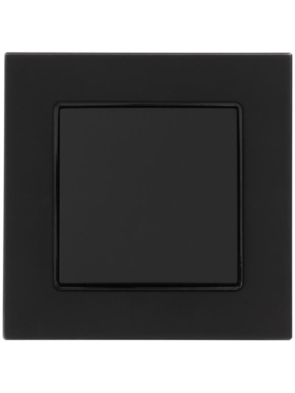 Выключатель TOT Matte Glass, 10 А, 1 кл., скрытый, стекло, черный