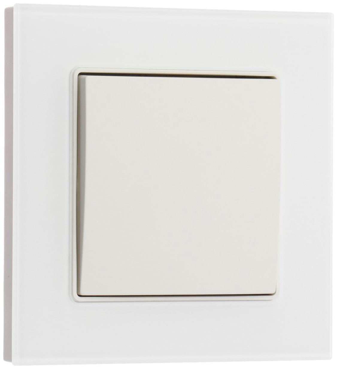 Выключатель проходной TOT Matte Glass, 10 А, 1 кл., скрытый, стекло, белый