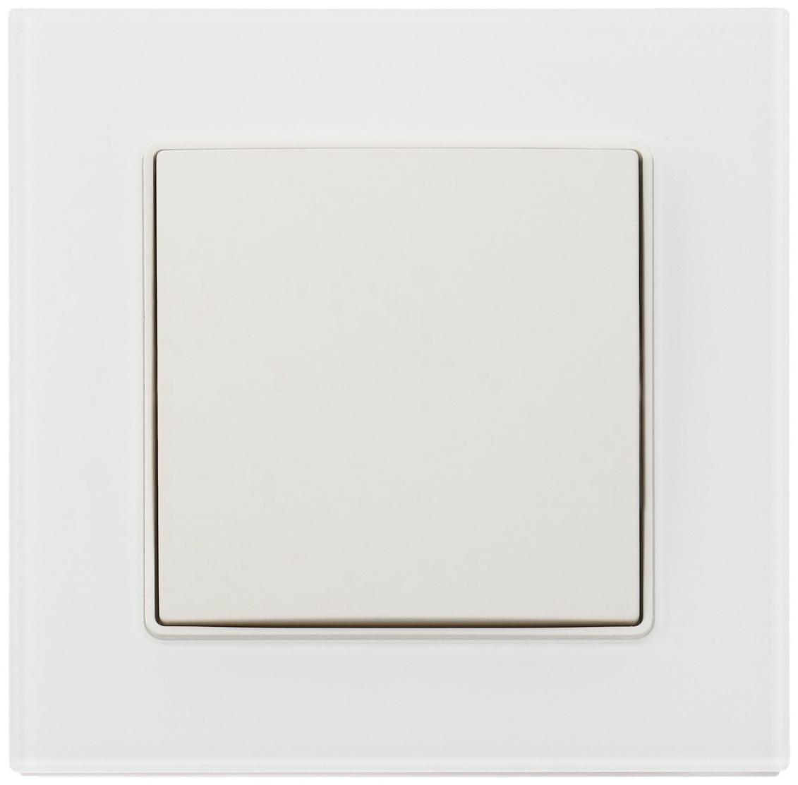 Выключатель проходной TOT Matte Glass, 10 А, 1 кл., скрытый, стекло, белый
