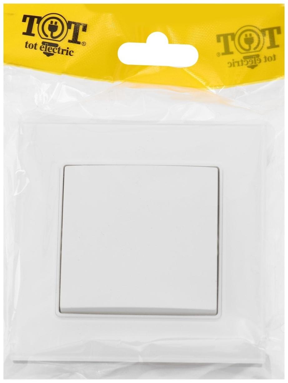 Выключатель проходной TOT Matte Glass, 10 А, 1 кл., скрытый, стекло, белый