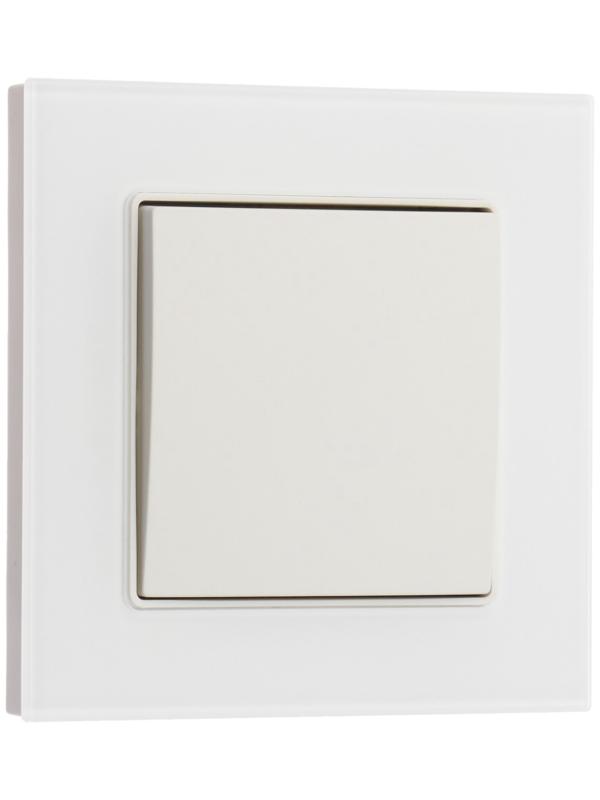 Выключатель проходной TOT Matte Glass, 10 А, 1 кл., скрытый, стекло, белый
