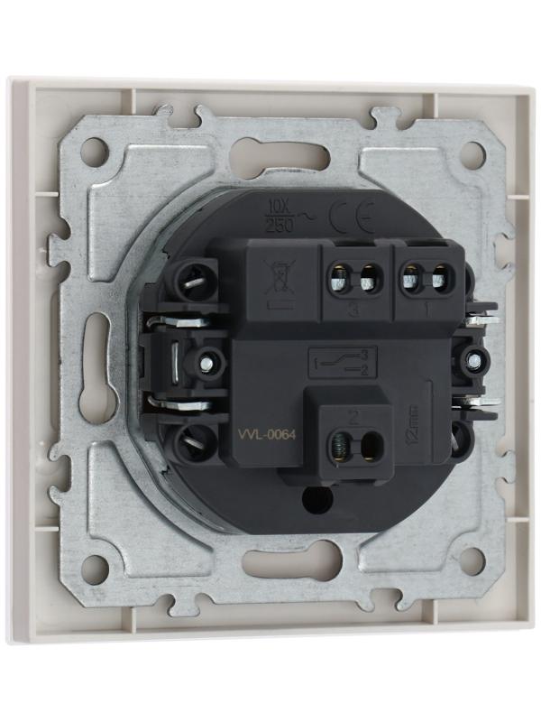 Выключатель проходной TOT Matte Glass, 10 А, 1 кл., скрытый, стекло, белый